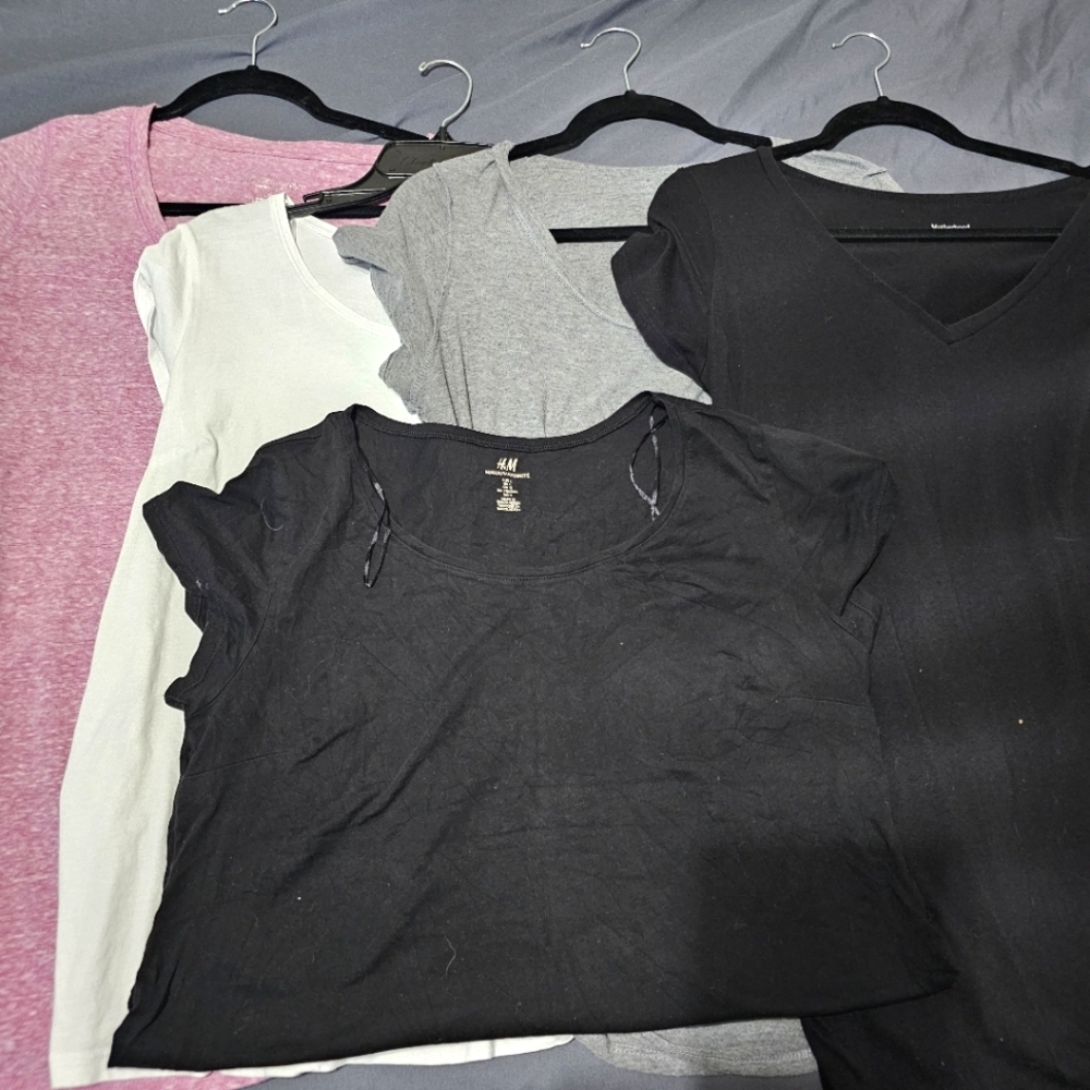Mixed brands black gray purple Maternity tops large